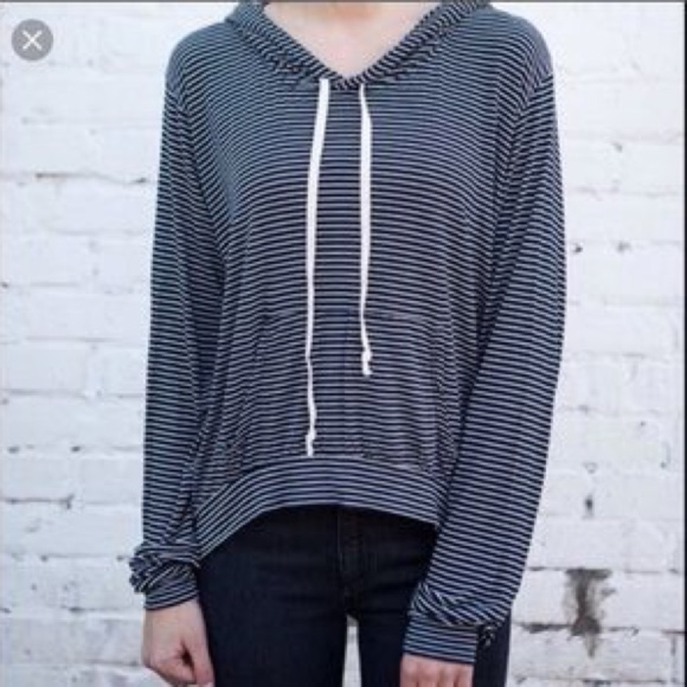Brandy Melville “Layla” hoodie in navy and white